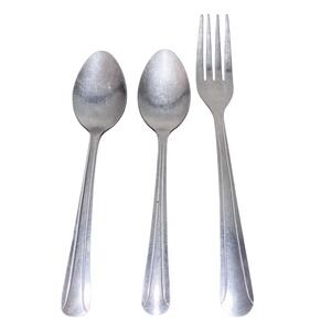 DELCO‎ Flatware Set | 2 Spoons 1 Fork | Silverware Utensils | Replacement Pieces